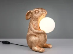 Besondere LED Tischleuchte Hasenlampe Gold, Höhe 28cm