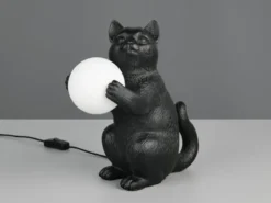 Besondere LED Tischleuchte Katzenlampe Schwarz, Höhe 30cm