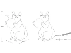 Besondere LED Tischleuchte Katzenlampe Schwarz, Höhe 30cm