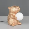 Besondere Tischleuchte CAPI kleine Capybara Lampe Gold, Höhe 25cm