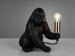 Besondere Tischleuchte KONG Affenlampe Gorilla Schwarz, Höhe 23cm