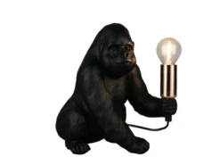 Besondere Tischleuchte KONG Affenlampe Gorilla Schwarz, Höhe 23cm