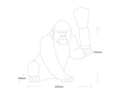 Besondere Tischleuchte KONG Affenlampe Gorilla Gold, Höhe 23cm