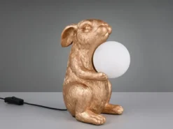 Besondere Tischleuchte RABBIT Hasenlampe Gold, Höhe 28cm
