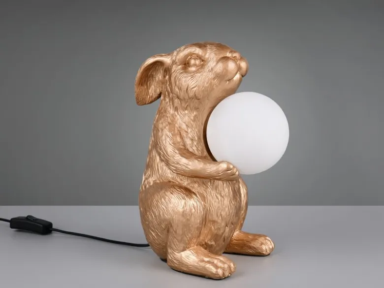 Besondere Tischleuchte RABBIT Hasenlampe Gold, Höhe 28cm