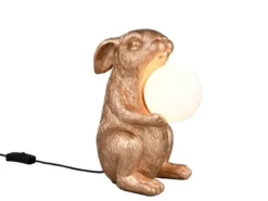 Besondere Tischleuchte RABBIT Hasenlampe Gold, Höhe 28cm