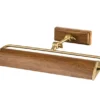 Bilderleuchte WINCHFIELD verstellbar, Holzoptik-Altmessing, Breite 44,5cm