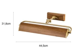 Bilderleuchte WINCHFIELD verstellbar, Holzoptik-Altmessing, Breite 44,5cm