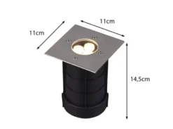 Bodeneinbauspot BELAJA eckig Edelstahl 11cm IP65 - Bodenstrahler für Einfahrt