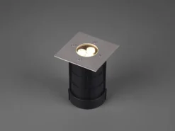 Bodeneinbauspot BELAJA eckig Edelstahl 11cm IP65 - Bodenstrahler für Einfahrt