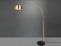 Bogenlampe ARGENTINA Schirm Messing Gold, große Ausladung, Höhe 200cm