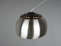 Bogenlampe ARGENTINA Schirm Metall Silber, große Ausladung, Höhe 200cm