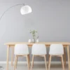 Bogenlampe Designklassiker BRASILIA Silber Chrom mit Acrylschirm, Höhe 180cm
