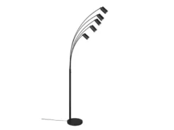 Bogenlampe MARLEY Schwarz 5flammig schwenkbar, 200cm groß