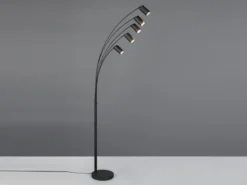 Bogenlampe MARLEY Schwarz 5flammig schwenkbar, 200cm groß