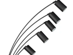 Bogenlampe MARLEY Schwarz 5flammig schwenkbar, 200cm groß