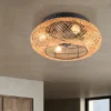 Boho Deckenleuchte LILLESAND mit Ventilator und Fernbedienung, Ø 50cm