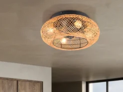 Boho Deckenleuchte LILLESAND mit Ventilator und Fernbedienung, Ø 50cm