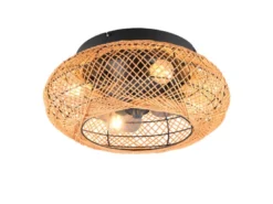 Boho Deckenleuchte LILLESAND mit Ventilator und Fernbedienung, Ø 50cm