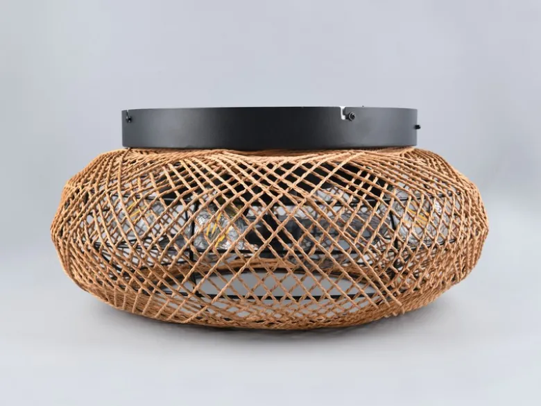 Boho Deckenleuchte LILLESAND mit Ventilator und Fernbedienung, Ø 50cm