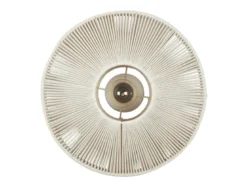 Boho Deckenleuchte SVEA Lampenschirm aus Baumwolle Beige, Ø 46cm