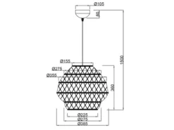 Boho LED Pendelleuchte mit Lampenschirm geflochten aus Hanfseil, Ø 38cm