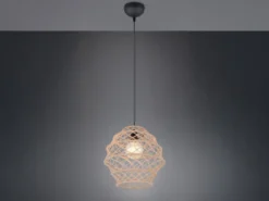 Boho Pendelleuchte HIVE mit Lampenschirm geflochten aus Hanfseil, Ø 38cm