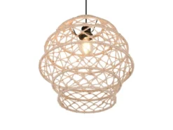 Boho Pendelleuchte HIVE mit Lampenschirm geflochten aus Hanfseil, Ø 38cm