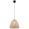 Boho Pendelleuchte KIBITO mit Lampenschirm aus gewebtem Stoff, Ø 32cm