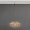 Boho Pendelleuchte SVEA Lampenschirm aus Baumwolle Beige, Ø 46cm