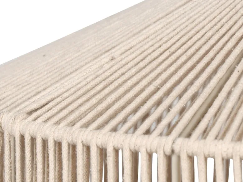 Boho Pendelleuchte SVEA Lampenschirm aus Baumwolle Beige, Ø 46cm