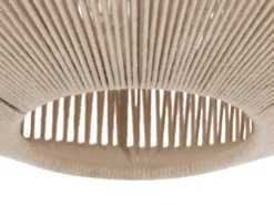 Boho Pendelleuchte SVEA Lampenschirm aus Baumwolle Beige, Ø 46cm