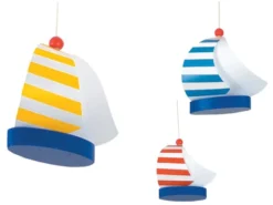 Bunte Deckenleuchte fürs Kinderzimmer, bruchsichere Deckenschale SEGELBOOTE