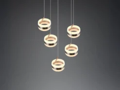 Cluster LED Pendelleuchte DIOS höhenverstellbar 5-flammig, Silber Ø 45cm