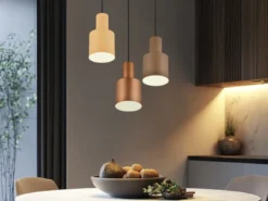 Cluster LED Pendelleuchte 3-flammig Metall Coffee Töne, Ø 37cm