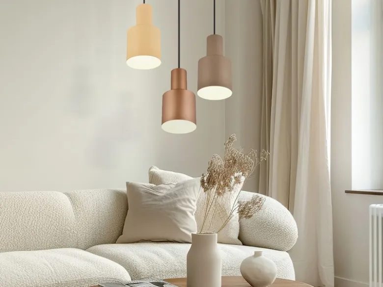 Cluster LED Pendelleuchte 3-flammig Metall Coffee Töne, Ø 37cm