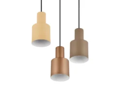Cluster Pendelleuchte AGUDO 3-flammig Metall Coffee Töne, Ø 37cm