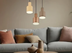 Cluster Pendelleuchte AGUDO 3-flammig Metall Coffee Töne, Ø 37cm