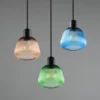 Cluster Pendelleuchte QUENYA 3-flammig mit Glasschirmen bunt, Ø 37,5cm