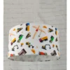 Coole Baustelle Hängelampe für Kinderzimmer mit Stoffschirm, bunt Ø 35cm