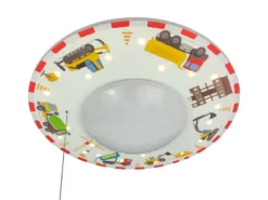 Coole Deckenlampe Baustellen Motiv fürs Kinderzimmer Schlummerlicht bunt Ø 54cm