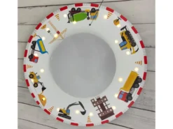 Coole Deckenlampe Baustellen Motiv fürs Kinderzimmer Schlummerlicht bunt Ø 54cm