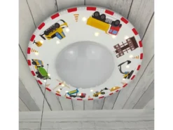 Coole Deckenlampe Baustellen Motiv fürs Kinderzimmer Schlummerlicht bunt Ø 54cm