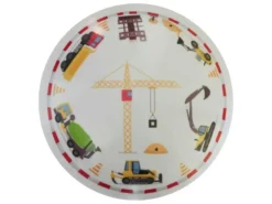 Coole Deckenlampe mit Baustellen Motiv fürs Kinderzimmer, bunt Ø 35cm