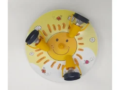 Coole Deckenlampe mit Sonnen Motiv für Kinderzimmer 3 flammig schwenkbar Ø 35cm