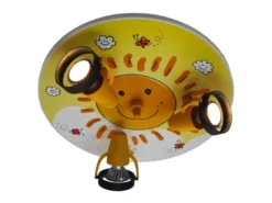 Coole Deckenlampe mit Sonnen Motiv für Kinderzimmer 3 flammig schwenkbar Ø 35cm