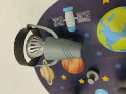 Coole Deckenlampe mit Weltall Motiv für Kinderzimmer 3 flammig schwenkbar Ø 35cm