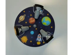 Coole Deckenlampe mit Weltall Motiv für Kinderzimmer 3 flammig schwenkbar Ø 35cm