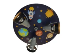 Coole Deckenlampe mit Weltall Motiv für Kinderzimmer 3 flammig schwenkbar Ø 35cm