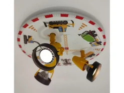 Coole Deckenlampe Motiv Baustelle für Kinderzimmer 3 flammig schwenkbar Ø 35cm